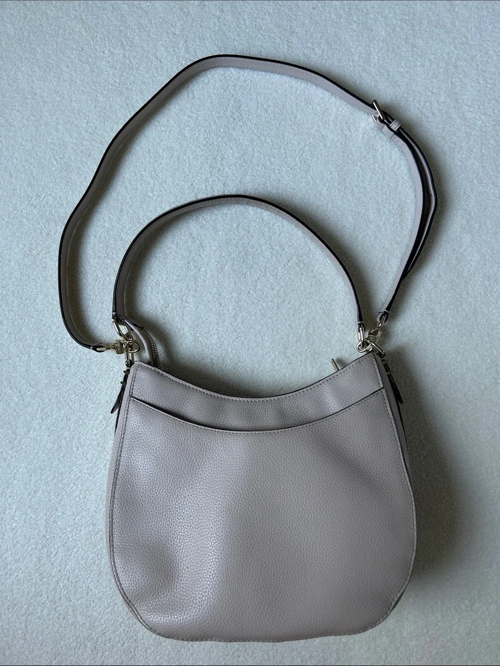 kate spade Pebbled Leather Hobo in Soft Taupe